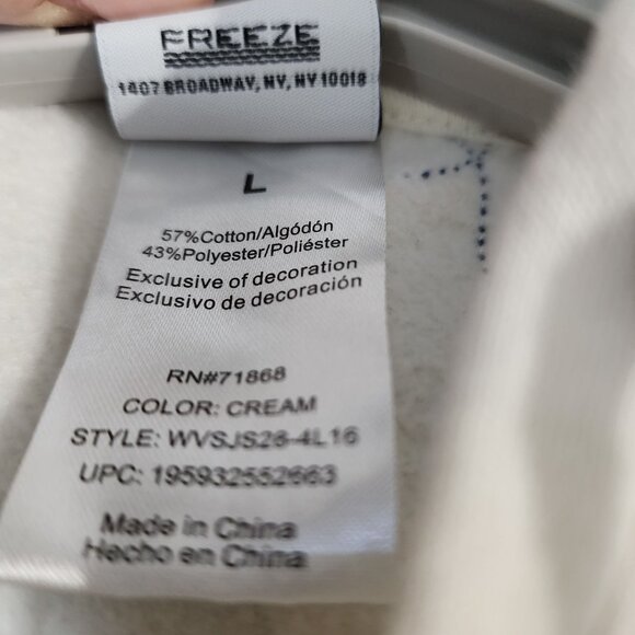 Disney Stitch All Over Embroidered Cream Zip-Up Hoodie Womens XL - Picture 4 of 8